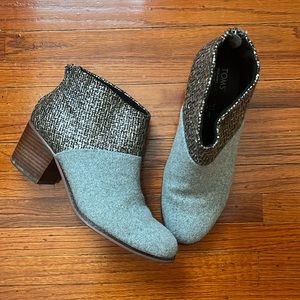 Toms Gray Leila Felt Shimmer Block heel boots